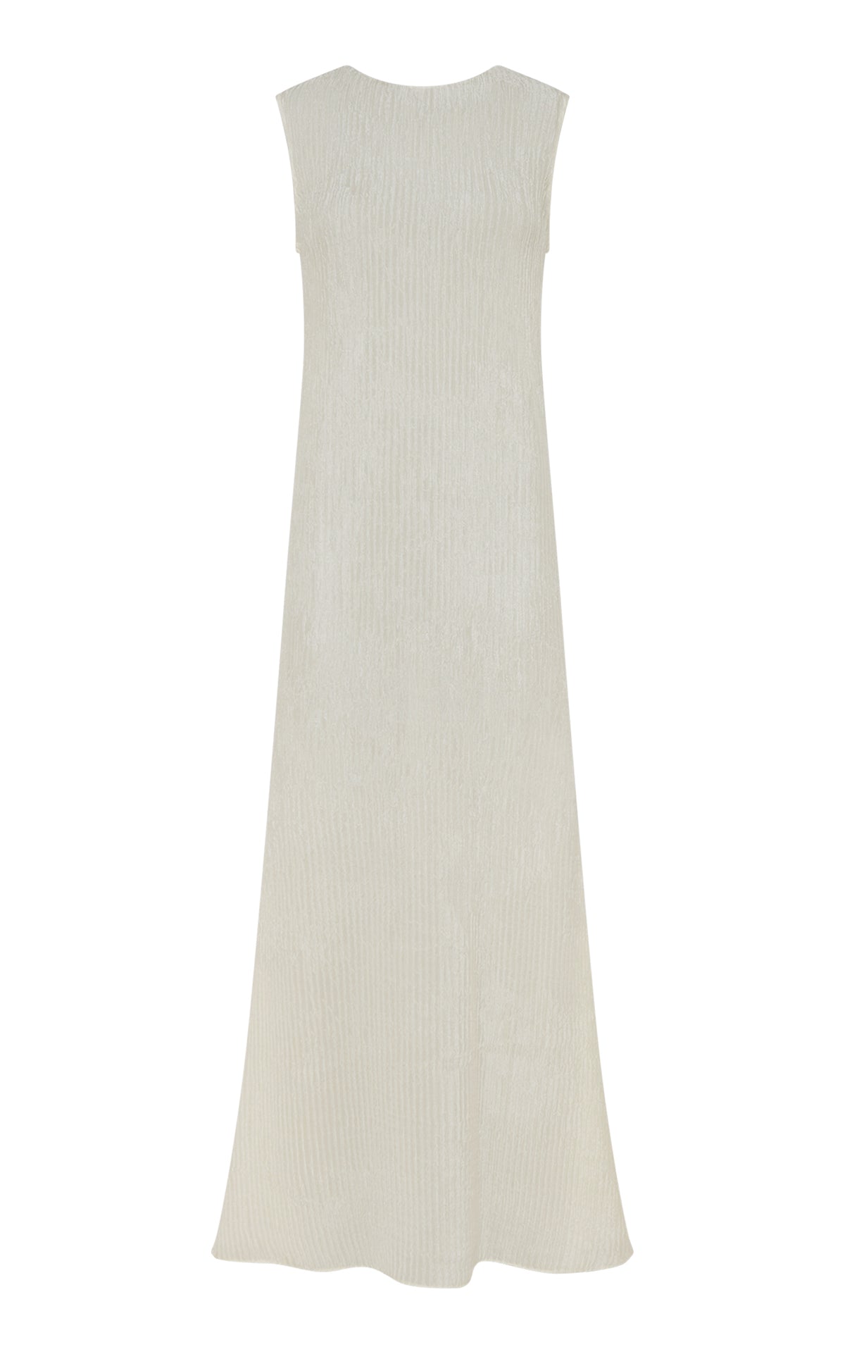 Maxi Dress in Ivory Plisse Silk