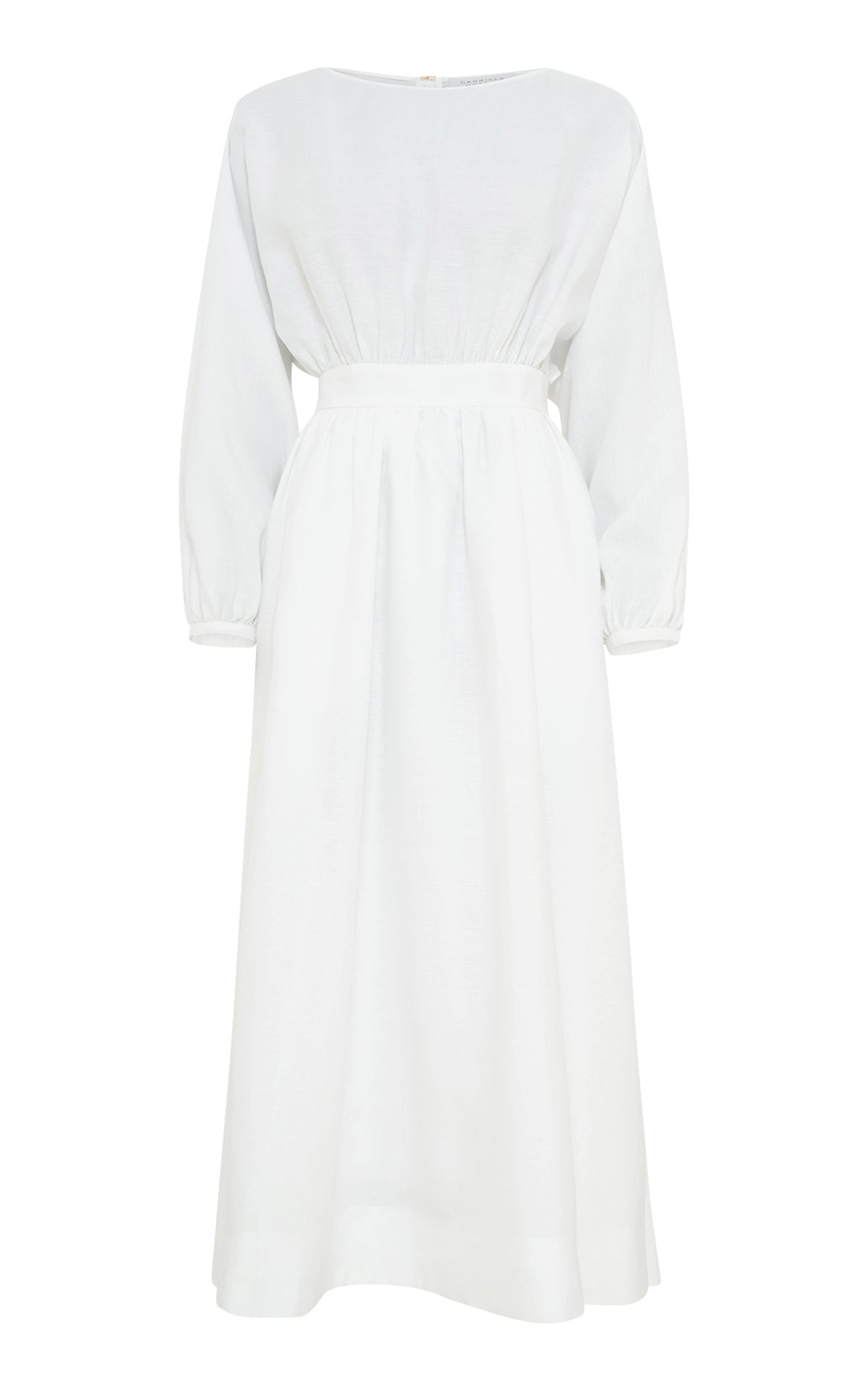 Maxi Dress in White Aloe Linen