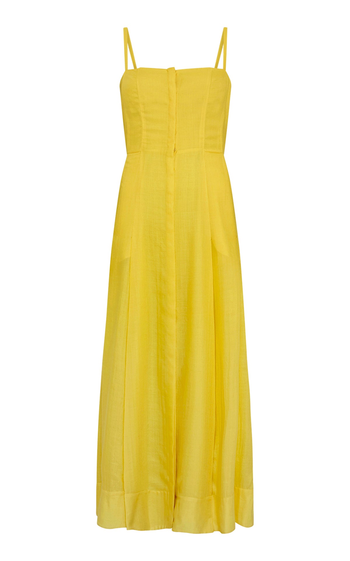 Maxi Dress in Cadmium Yellow Cashmere Silk Herringbone